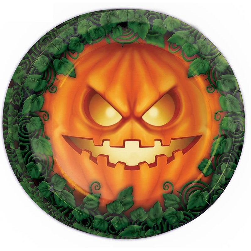 8 demons pumpkin paper plates 23cm