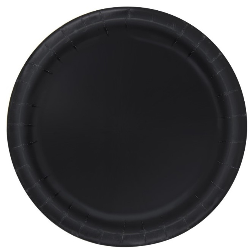 8 dessert plates in black 18cm