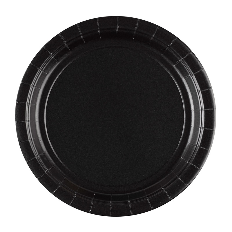 8 paper plates Partytime black 22.8cm