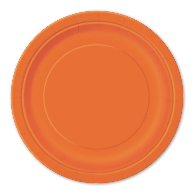 8 paper plates Vera orange 23cm