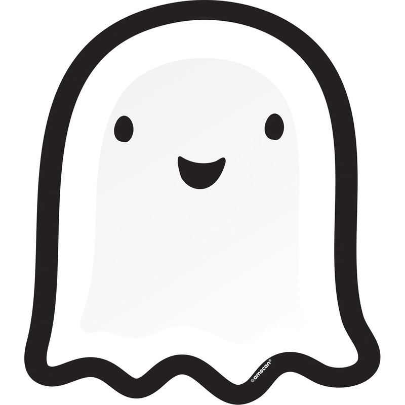 8 sweet ghost party plates 27cm