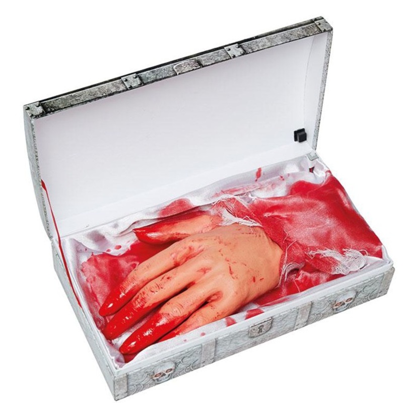 Bloody hand in box with light & sound effect