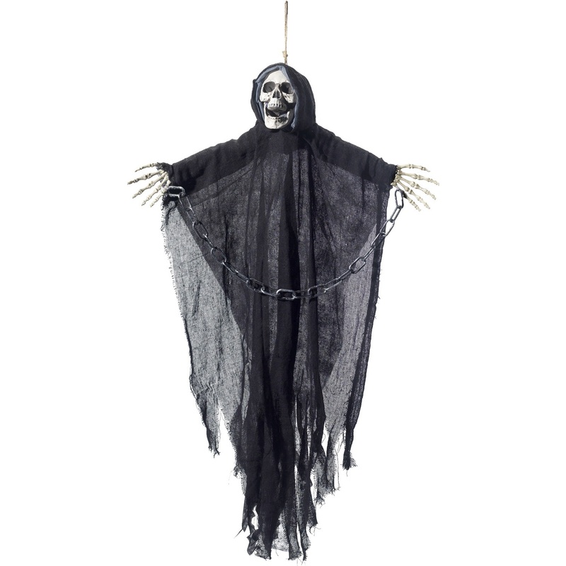 Creepy grim reaper in chains hanging decoration 70 x 90cm