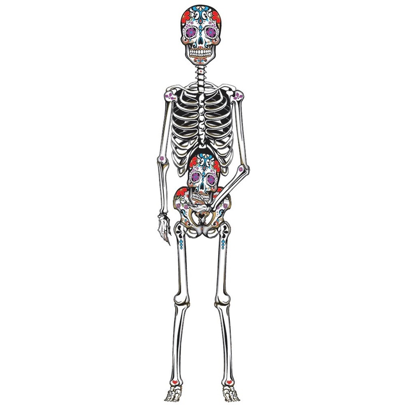 Dia De Los Muertos cardboard skeleton 150cm