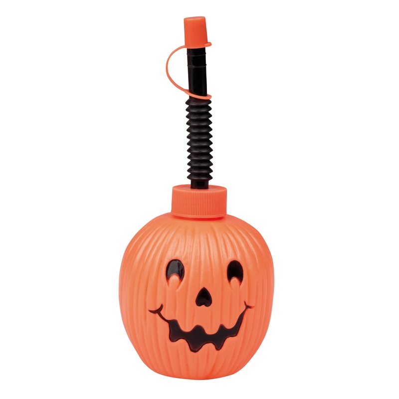 Happy Pumpkin Festival Plastic Bottle Including Straw