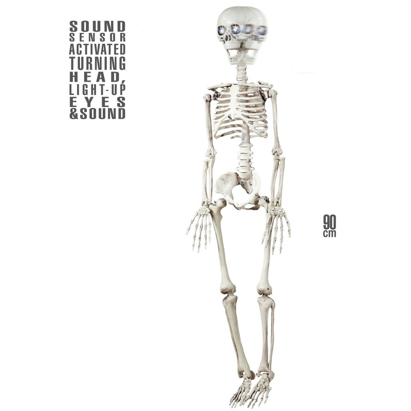 Moving skeleton hanging decoration 90cm