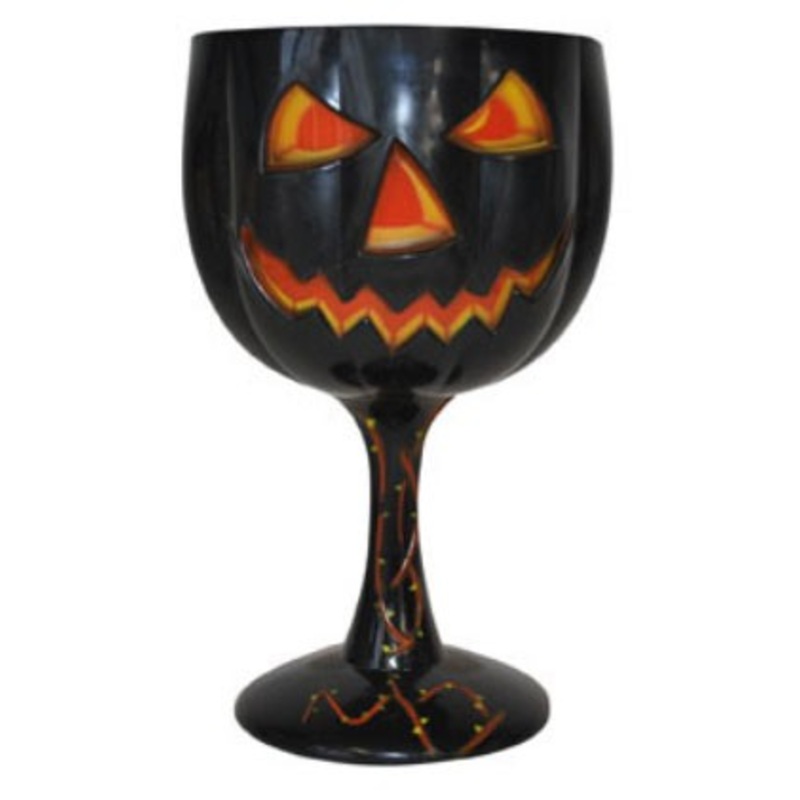 Scary pumpkin Halloween drinking goblet 10x18cm
