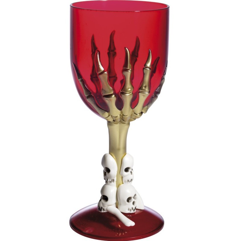 Skeleton chalice Horrible skulls red 17cm