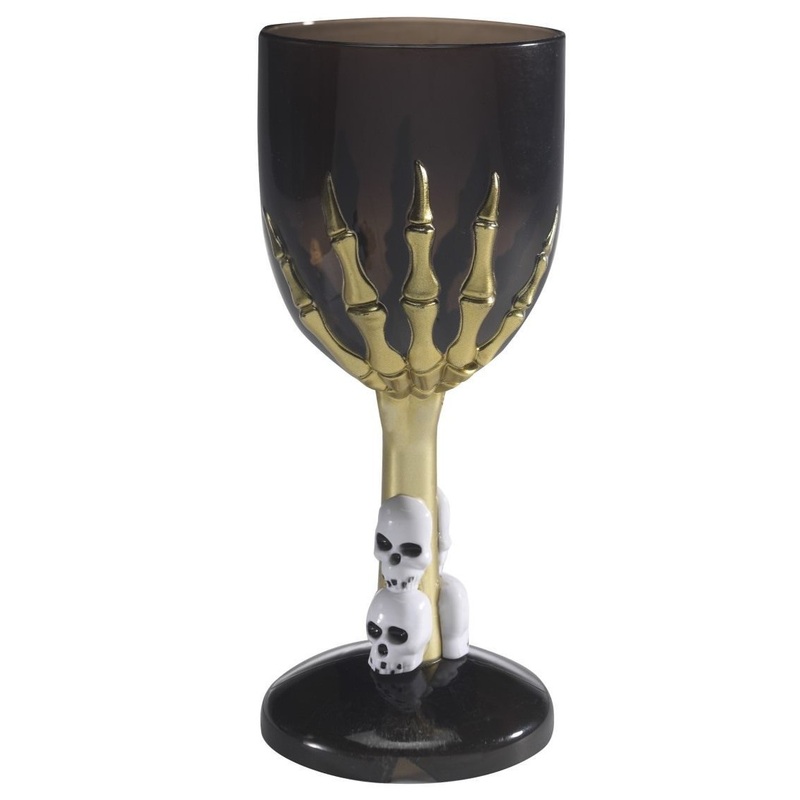 Skeleton Goblet Cup Black-Gold 17cm