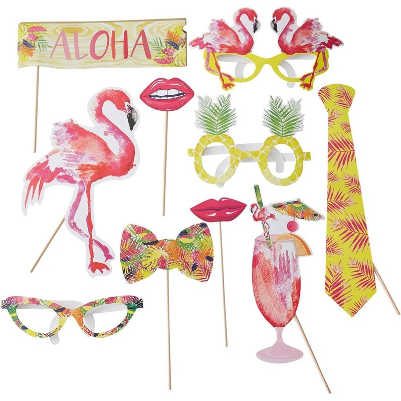 10 Flamingo Beach Photo Props 25cm