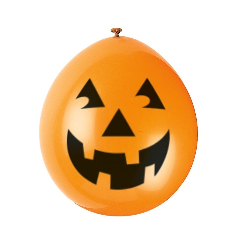 10 Halloween Luftballons Krbis Gesicht