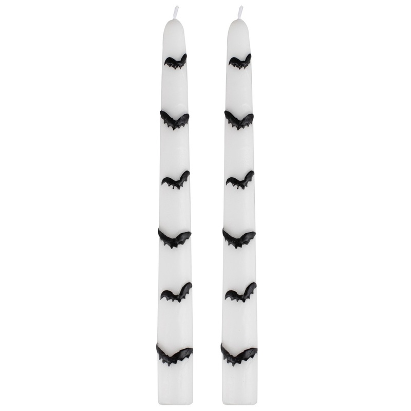 2 Bat Attack stick candles 24cm