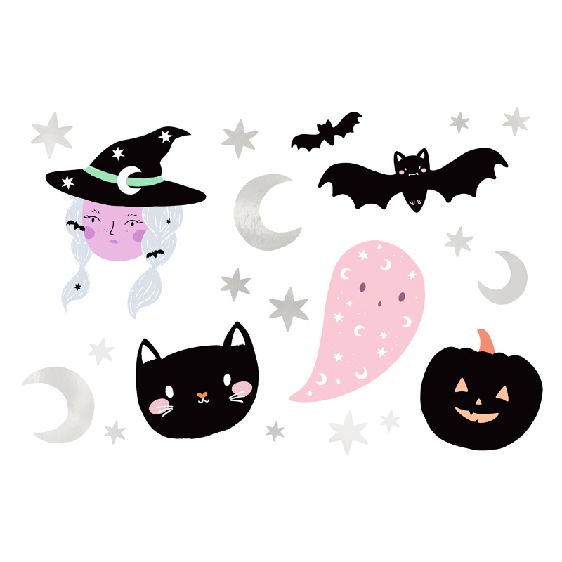 20 Abwaschbare Tattoos Halloween-Mix