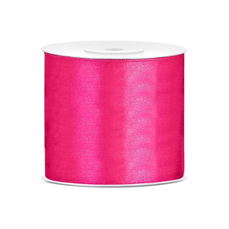 25m satin gift ribbon dark pink 75mm wide