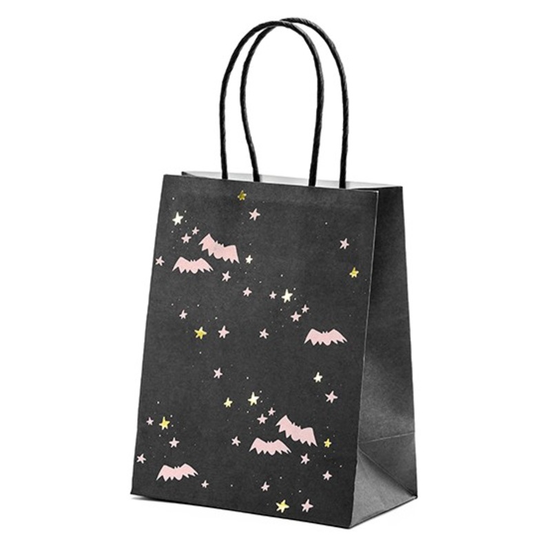 6 Boo Town Treat Bags Black