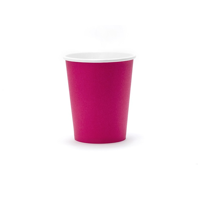 6 cups in dark pink 200ml