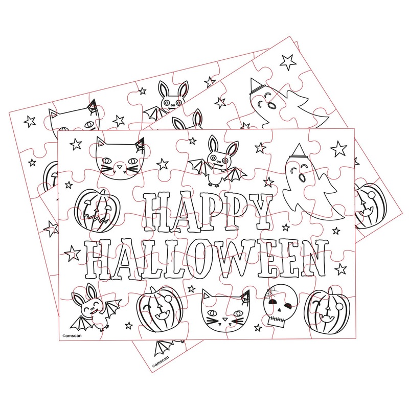 8 Halloween puzzles to color