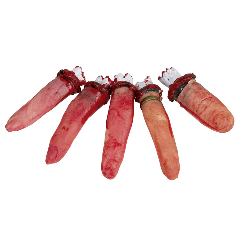 Bloody Halloween horror fingers set of 5