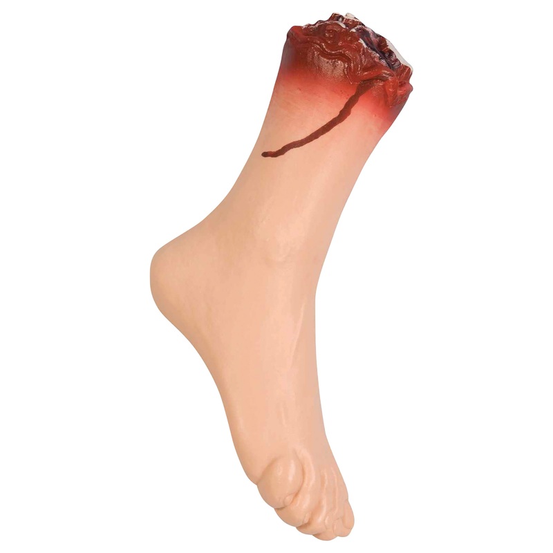 Chopped off bloody foot from the neighbor