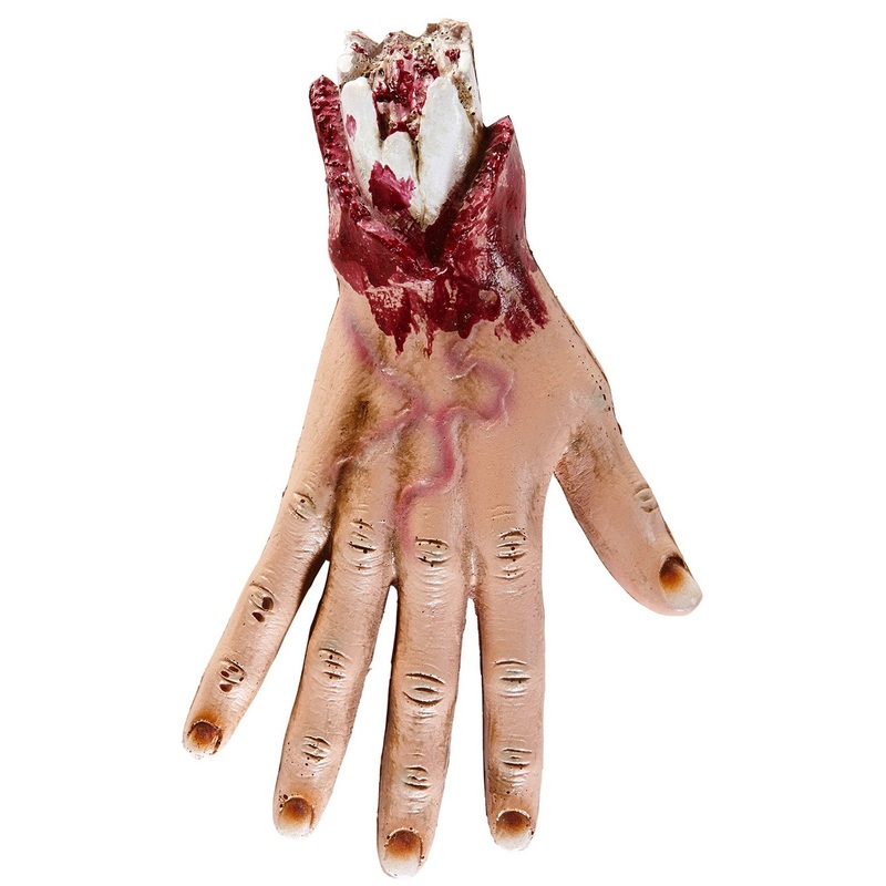 Chopped-off Bloody Hand with a Bone