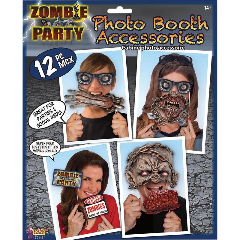 Creepy zombie party photo box props 12 pieces
