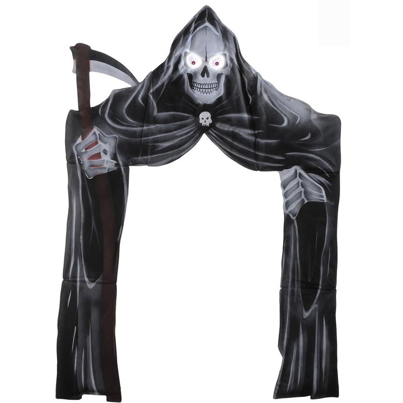 Gate to hell grim reaper door curtain with light eyes