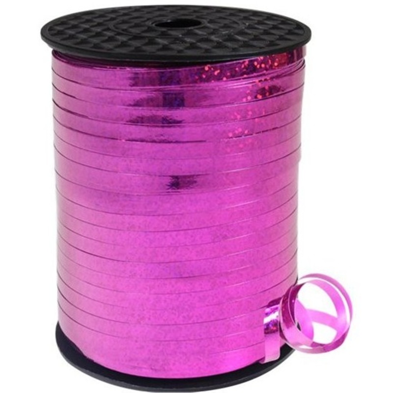 Holographic gift ribbon pink 228m