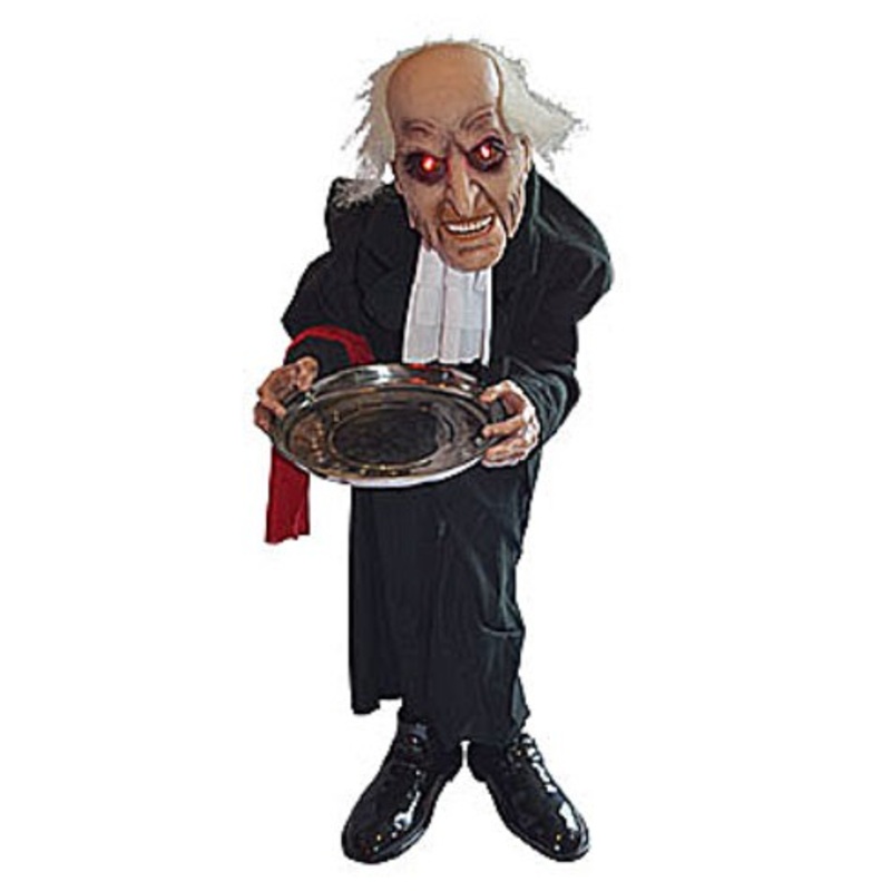 Scary butler with light and sound effect Halloween decoration 90cm