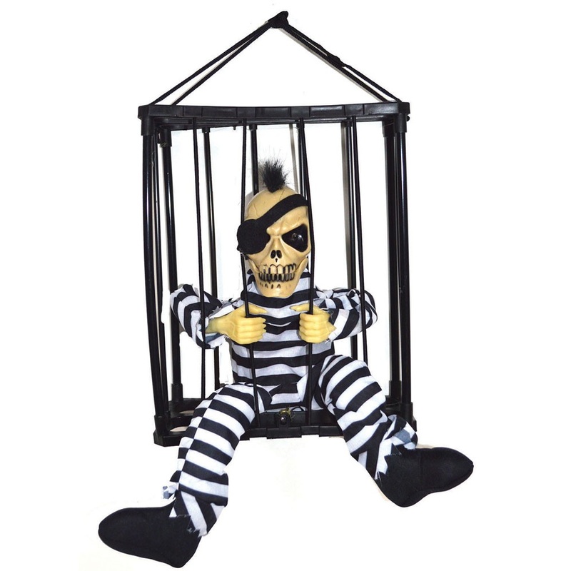 Skeleton Trapped In The Cage With Sound And Movement