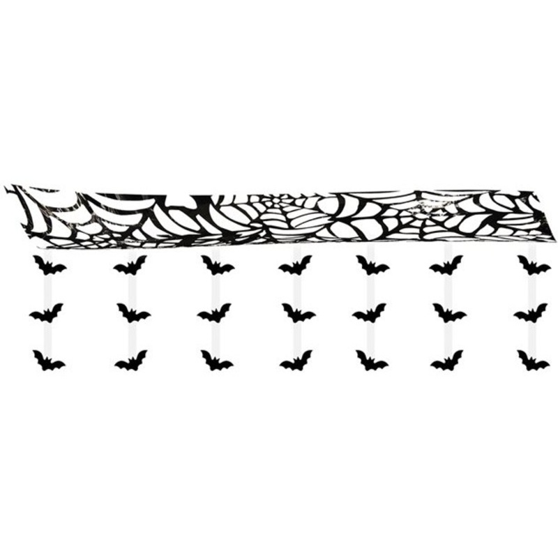 Spider web & bat hanging decoration 3m