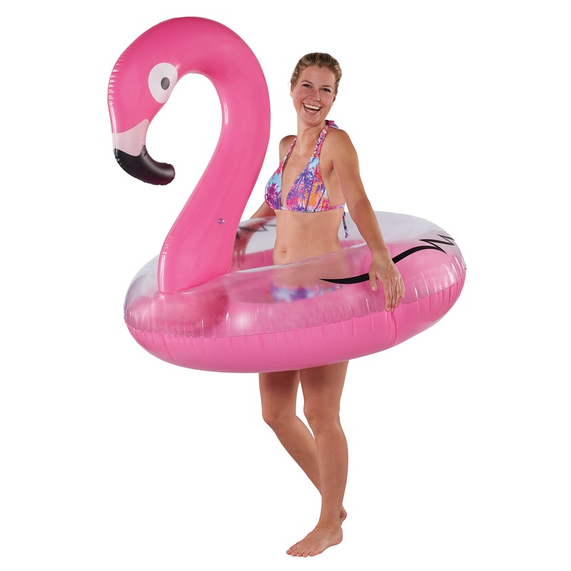 XXL flamingo swim rings with feathers