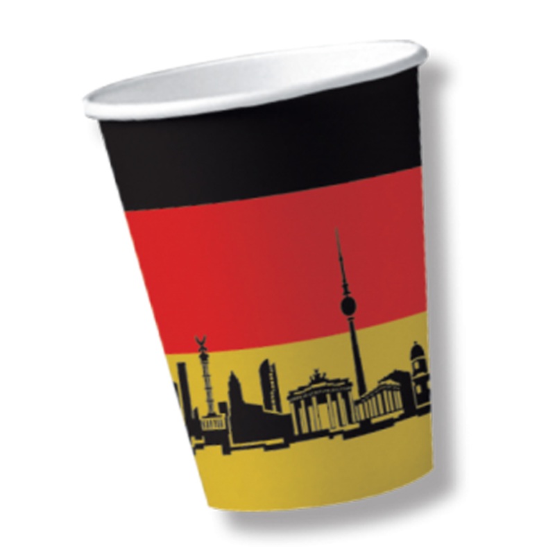 10 Germany fan paper cups 200ml