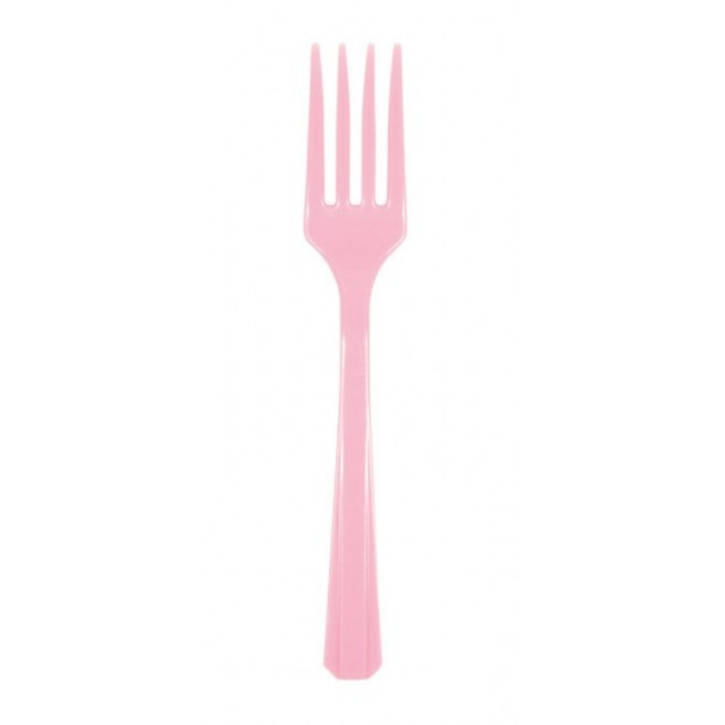 10 party buffet forks light pink 16cm