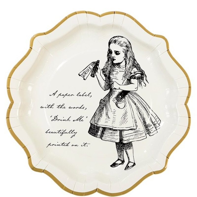 12 Alice Tea Party paper plates 23cm