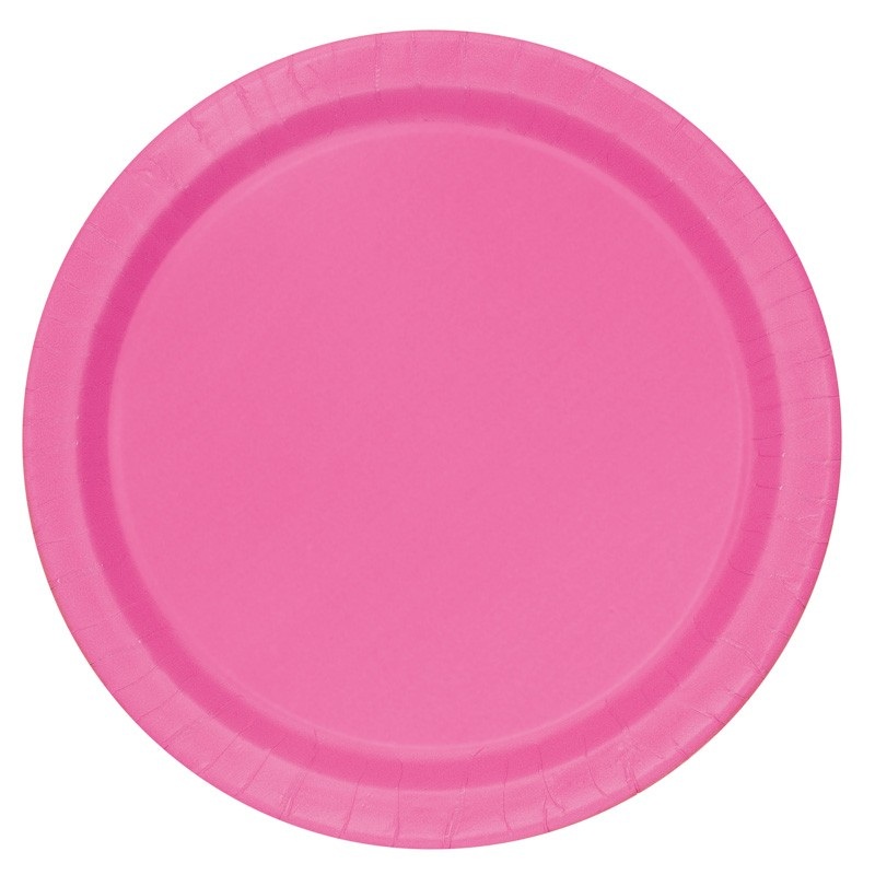 16 paper plates Vera pink 23cm