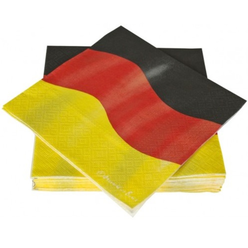 20 Germany fan napkins 33cm