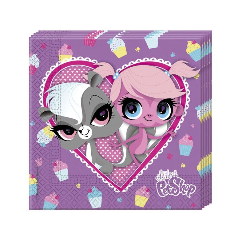 20 Littlest Pet Shop Cupcake Party Napkins 33cm