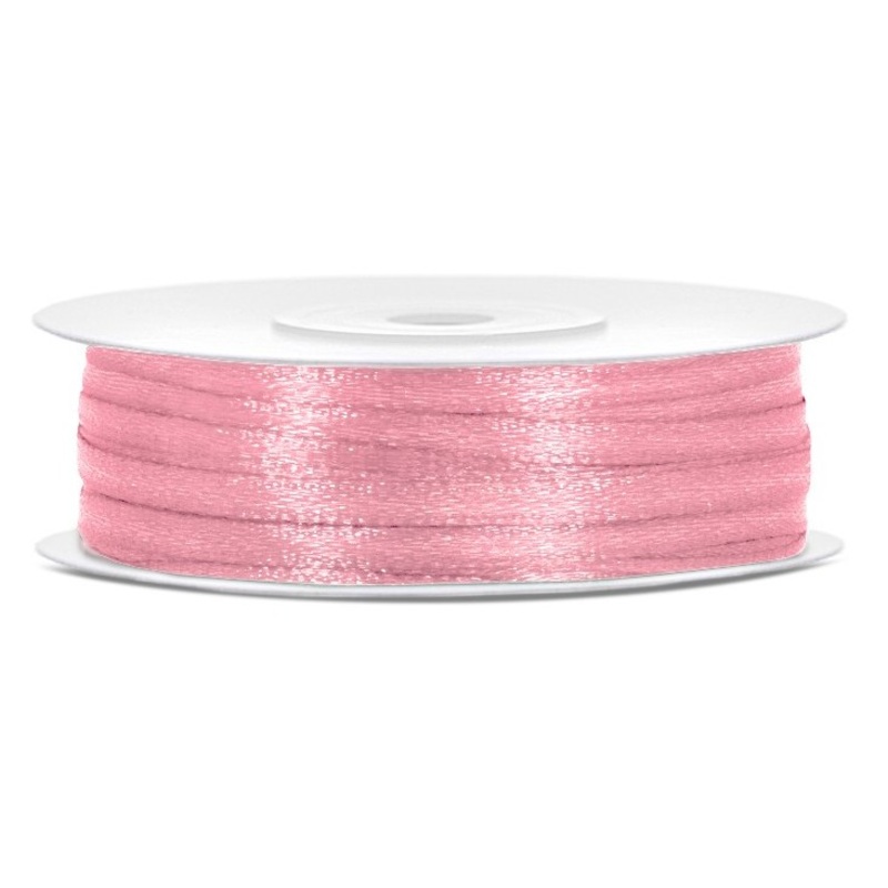 50m satin gift ribbon light pink 3mm wide