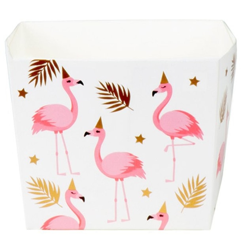 6 Party Flamingo Snack Boxes 400ml