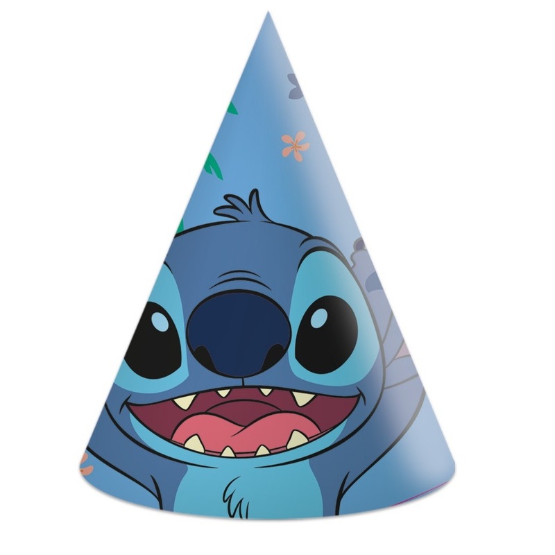 6 Stitch & Angel FSC party hats 12x16cm