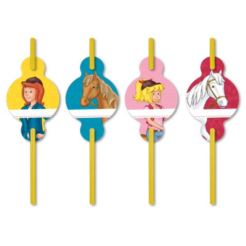 8 Bibi & Tina paper straws 19.5cm