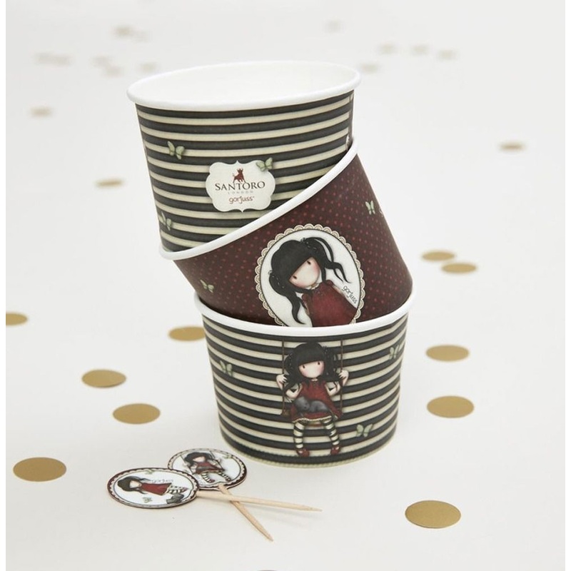 8 Santoro Gorjuss Ruby Dessert Cups