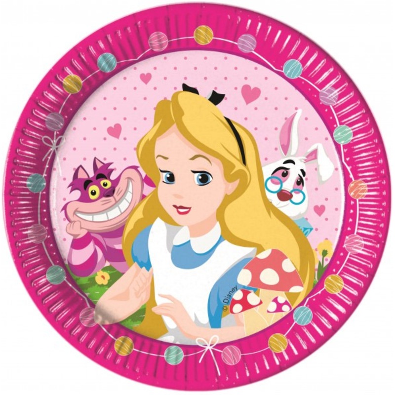 8 Wunderland Alice Blumertag paper plates 23cm