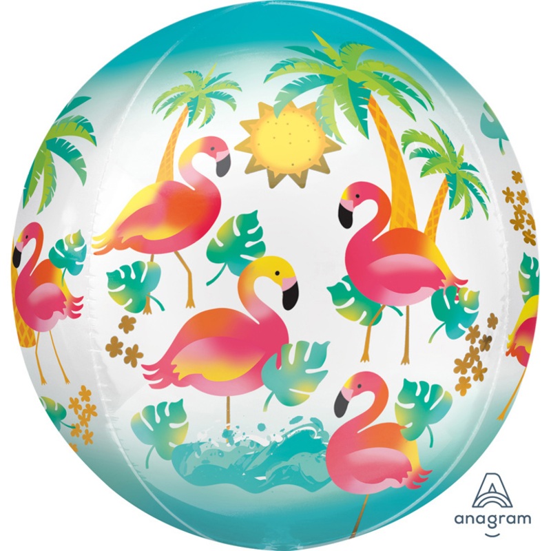 Round foil balloon Let`s Flamingle 38 x 40cm