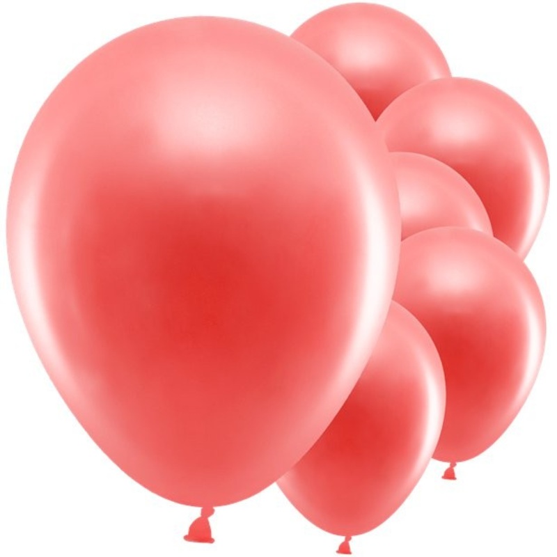 10 party hit metallic balloons coral 30cm