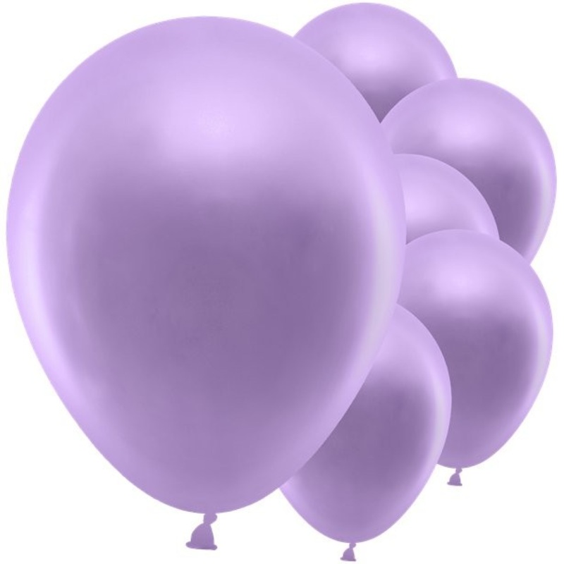 10 party hit metallic balloons lavender 30cm