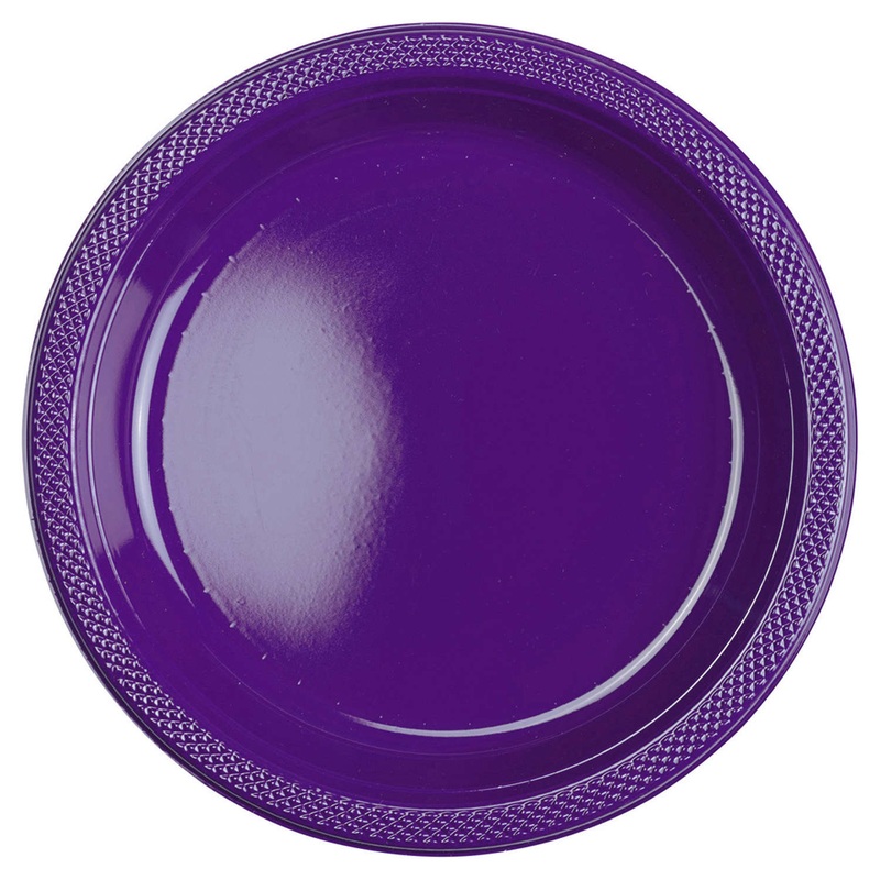 10 plastic plates Partytime violet 23cm