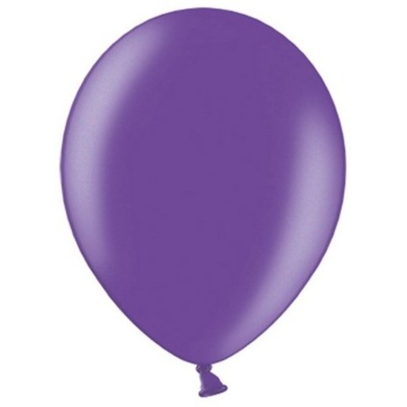 100 Celebration metallic balloons purple 25cm