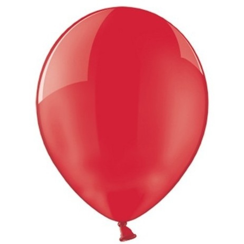 100 transparent party star balloons red 27cm