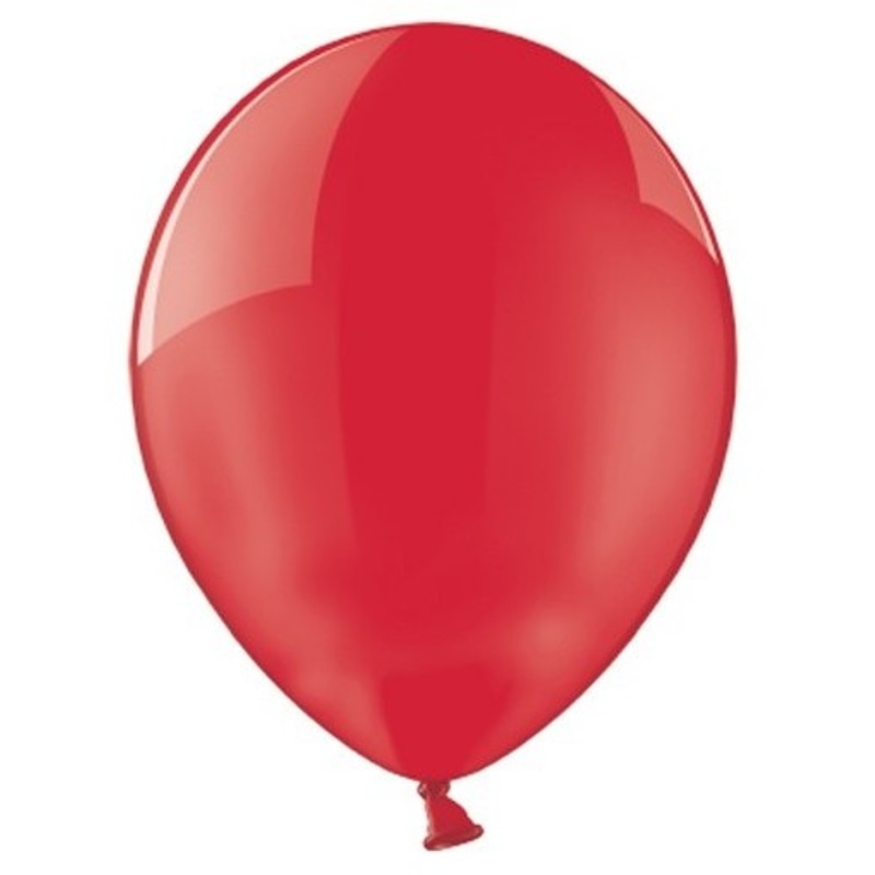 100 transparent party star balloons red 30cm